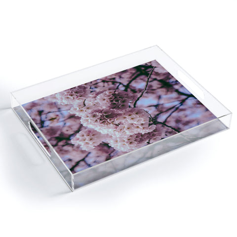 Hannah Kemp Cherry Blossoms Photo Acrylic Tray