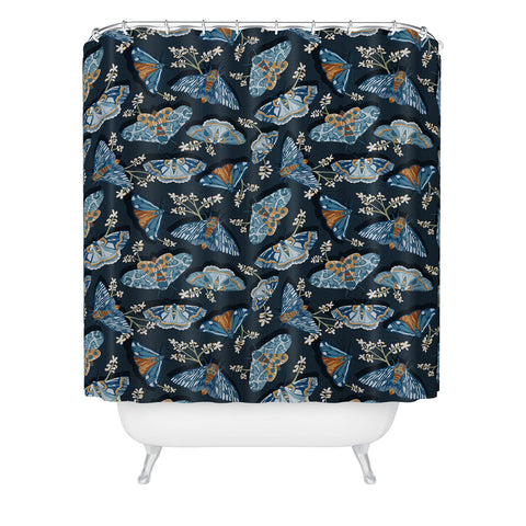 Heather Dutton Gathering Moths Midnight Shower Curtain