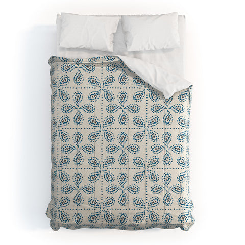 Heather Dutton Paizale Ivory Blue Comforter