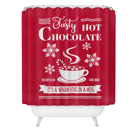 Heather Dutton Tasty Hot Chocolate Red Shower Curtain