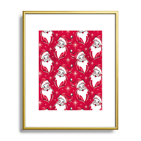 Heather Dutton Tis The Season Retro Santa Red Metal Framed Art Print