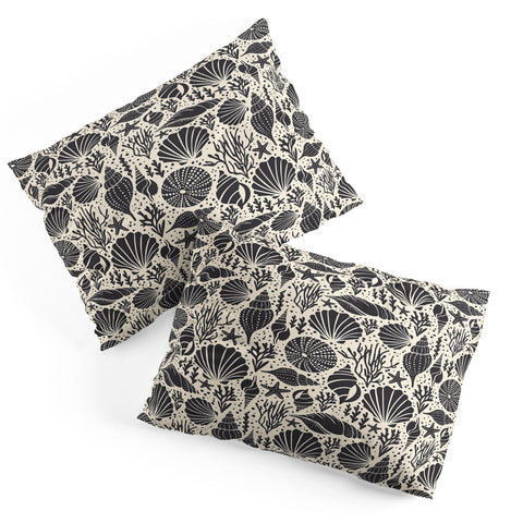 Heather Dutton Washed Ashore Ivory Charcoal Pillow Shams