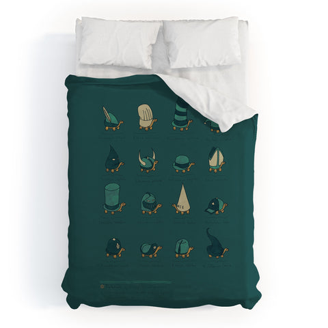 Hector Mansilla A Study of Turtles Duvet Cover