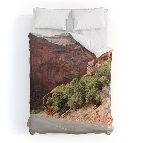 Henrike Schenk - Travel Photography Road Through Zion National Park Photo Colors Of Utah Landscape Duvet Cover