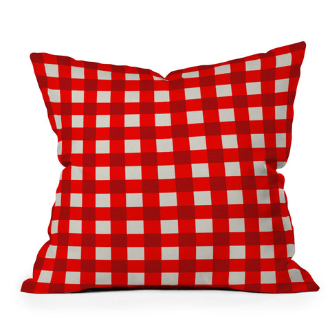 Holli Zollinger Red Gingham Outdoor Throw Pillow