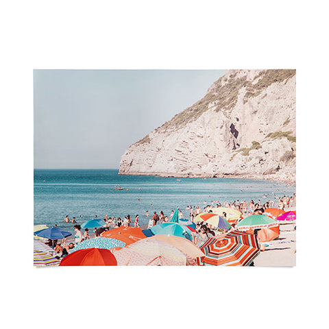 Ingrid Beddoes Beach Colorful Sun Umbrellas Poster