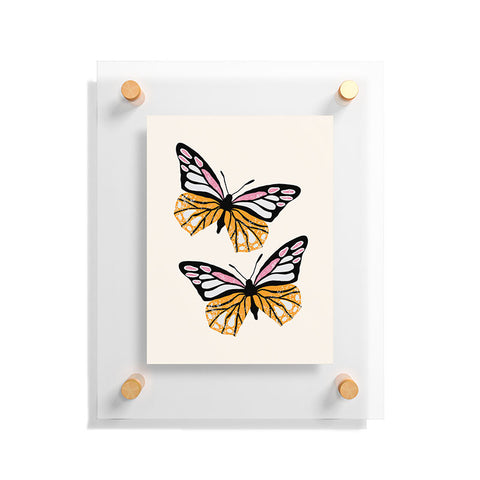 Insvy Design Studio ButterflyPink Yellow Floating Acrylic Print