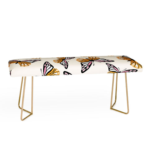 Insvy Design Studio ButterflyPink Yellow Bench