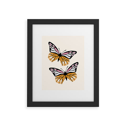 Insvy Design Studio ButterflyPink Yellow Framed Art Print