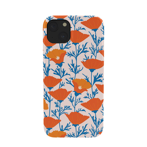 Insvy Design Studio California Poppy Orange Blue Phone Case
