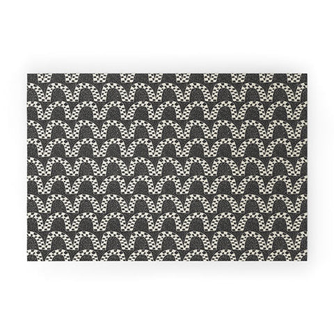 Iveta Abolina Checker Arches Beige Charcoal Welcome Mat