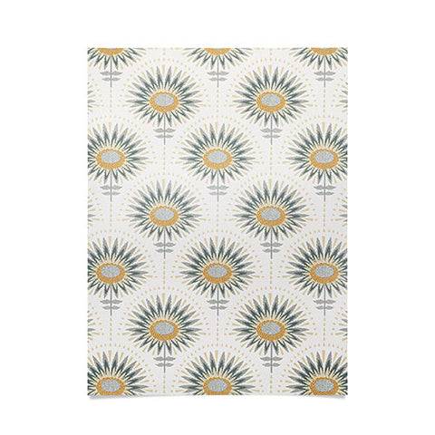 Iveta Abolina Fan Floral Teal Poster