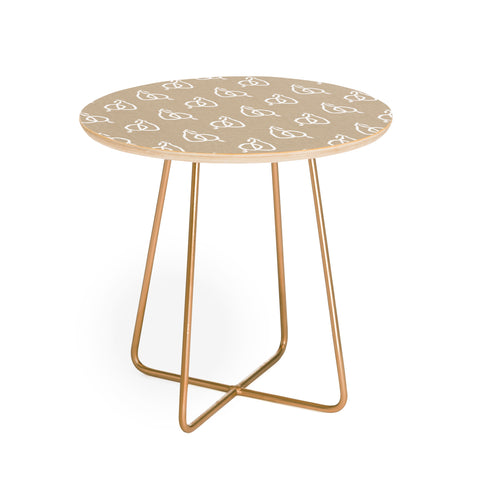 Iveta Abolina Fruit White on Beige Round Side Table