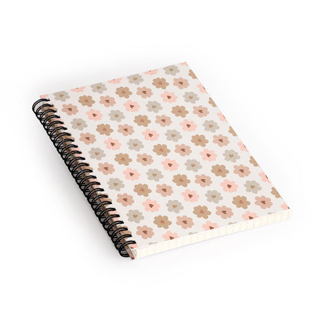 Iveta Abolina Heart Daisies Cream Spiral Notebook