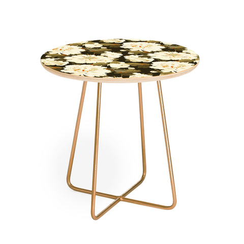 Iveta Abolina Peonies Dark Green Round Side Table