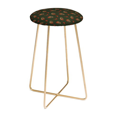 Iveta Abolina Pine Cones and Ribbons Counter Stool