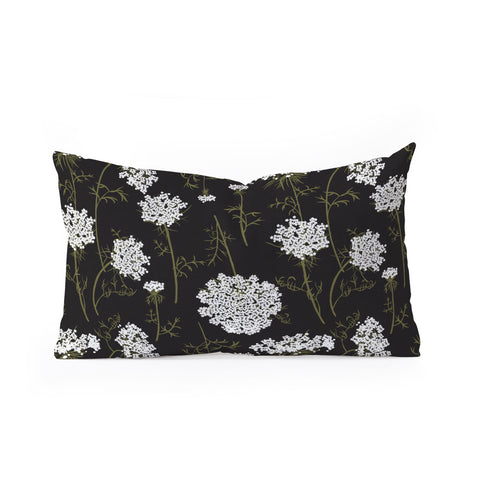 Iveta Abolina Queen Anne Lace Charcoal Oblong Throw Pillow