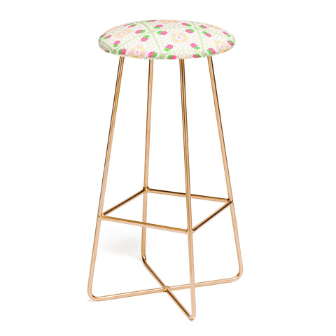 Iveta Abolina Strawberry Crochet Green Bar Stool