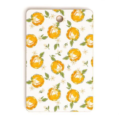 Iveta Abolina Tossed Oranges on White Cutting Board Rectangle