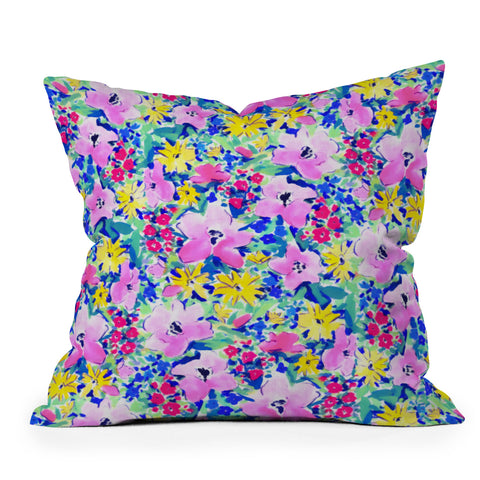 Jacqueline Maldonado Floreale Blue Outdoor Throw Pillow