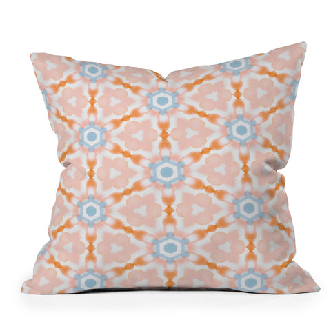 Jacqueline Maldonado Soft Orange Dye Tessellation Outdoor Throw Pillow