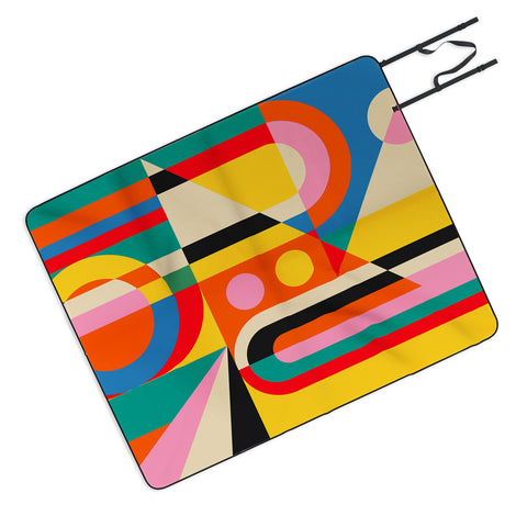 Jen Du Colorful Geometrics Picnic Blanket