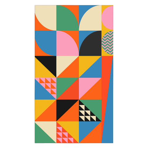Jen Du Geometric abstraction in color Tablecloth