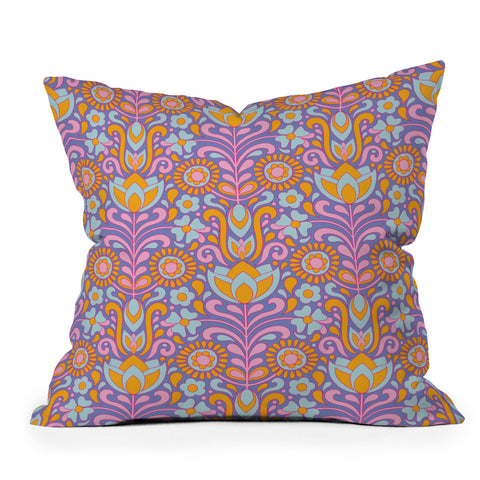 Jenean Morrison Climbing Floral Lilac Throw Pillow