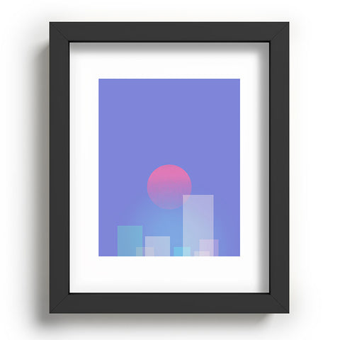 Jimmy Tan Abstract geometric pixel city Recessed Framing Rectangle
