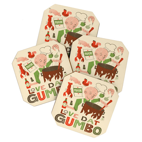 Jude Landry Love Dat Gumbo Coaster Set