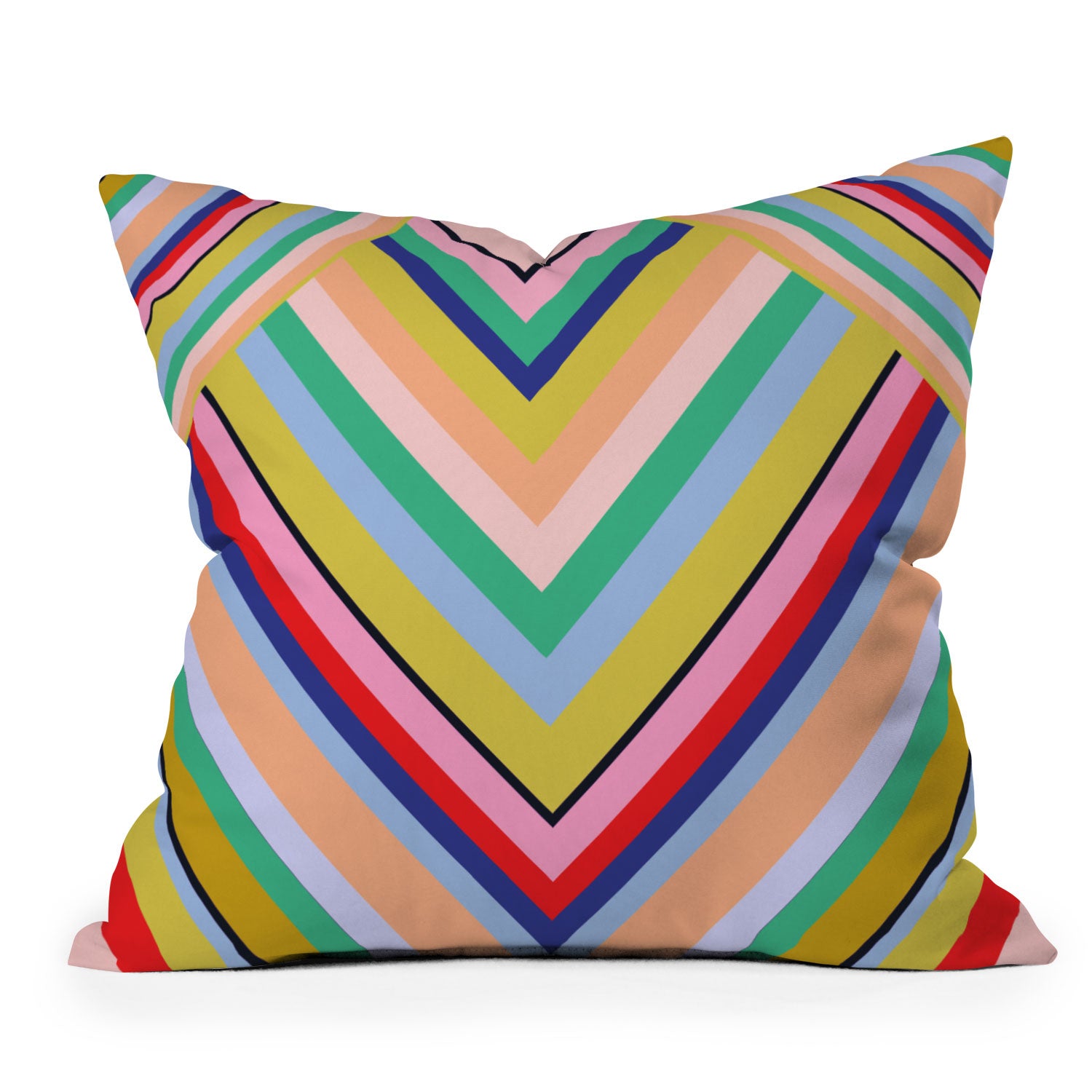 Stripes Rainbow Outdoor Throw Pillow Juliana Curi