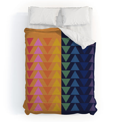 June Journal Day and Night Rainbow Duvet Cover