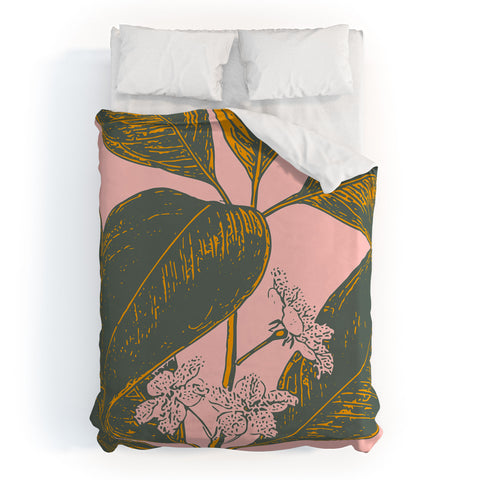 June Journal Modern Botanical Banana Leaf Duvet Cover