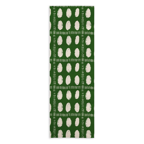 justin shiels Green Boho Quilt Pattern Yoga Towel