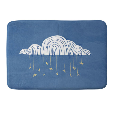 justin shiels Night Sky Childrens Art Memory Foam Bath Mat