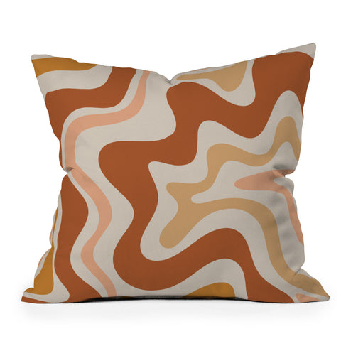 Kierkegaard Design Studio Liquid Swirl Earth Tones Outdoor Throw Pillow