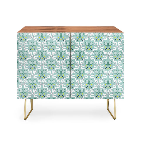 KrissyMast Tennis Trellis Bows in Teal Credenza