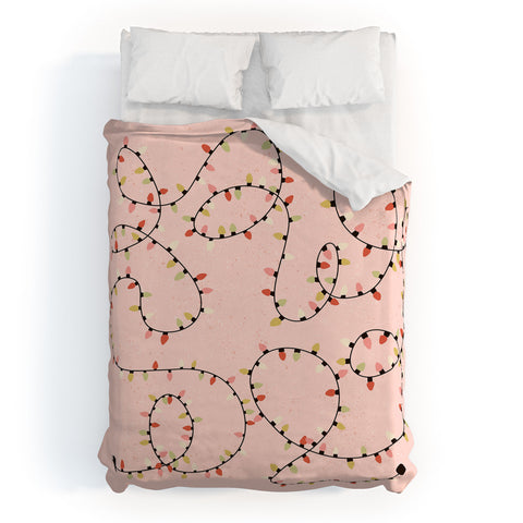 Lane and Lucia Cute Holiday Lights Duvet Cover