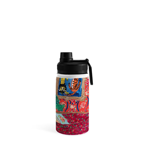 Lara Lee Meintjes Red Interior with Lion and Tiger Water Bottle