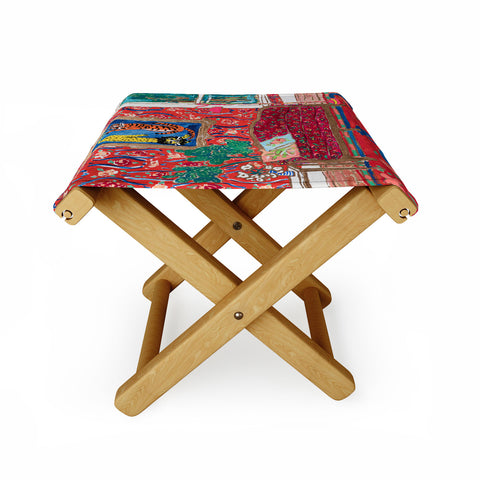 Lara Lee Meintjes Red Interior with Lion and Tiger Folding Stool