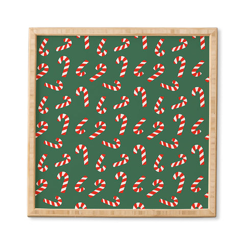 Lathe & Quill Candy Canes Green Framed Wall Art
