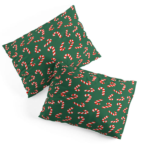 Lathe & Quill Candy Canes Green Pillow Shams