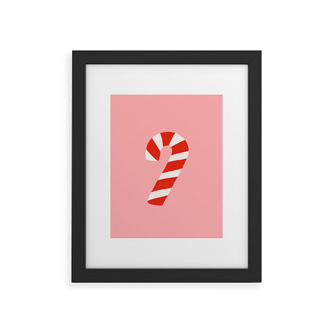 Lathe & Quill Candy Canes Pink Framed Art Print