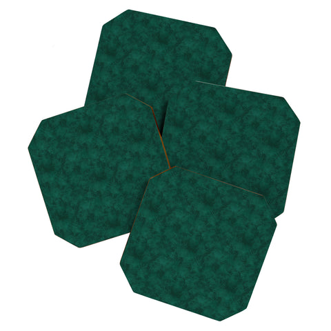 Lathe & Quill Emerald Scraped Texture Coaster Set