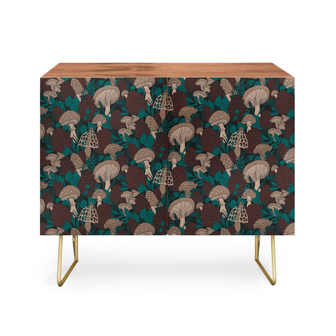 Lathe & Quill Moody Mushrooms and Pinecones Credenza