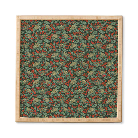 Lathe & Quill Moths in Emerald Twilight Framed Wall Art