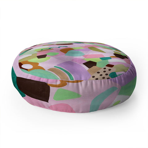 Laura Fedorowicz Purple Heart Sunnies Floor Pillow Round