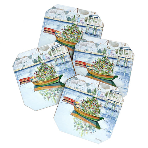 Laura Trevey Nantucket Christmas Coaster Set