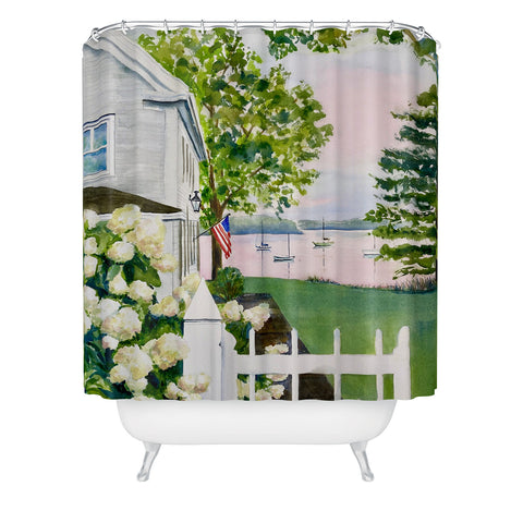 Laura Trevey New England Hydrangea Shower Curtain