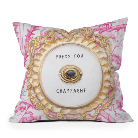 Lisa Golightly Press For Champagne Outdoor Throw Pillow